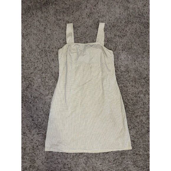 Womens Gingham Plaid Jumper Mini Dress Coquette Cottagecore Grunge Sz 10 READ - Picture 1 of 7
